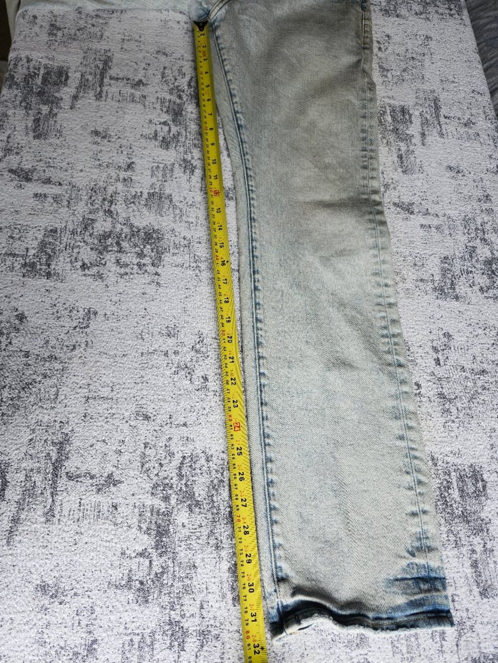 Purple Brand Sz 32 Light Wash Baby Blue Light Indigo Lux Denim Button Fly Jeans - Picture 12 of 14